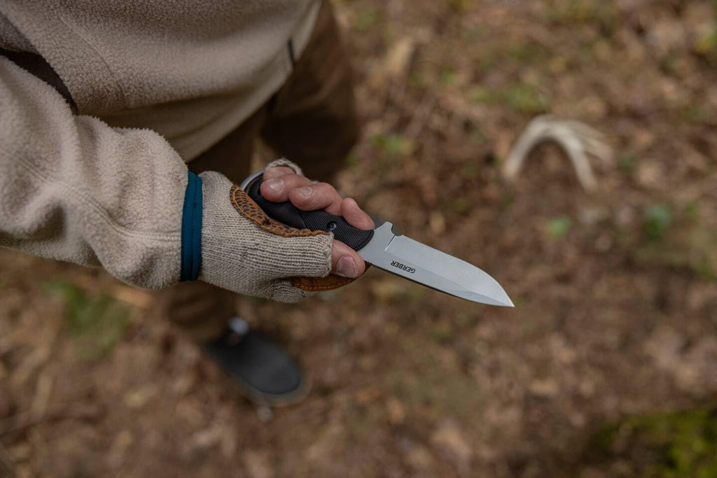 Gerber Outdoormesser mit Holster, Freeman Guide, Full-Tang-Konstruktion, Klingenlänge: 10,1 cm, Schwarz, 31-000588