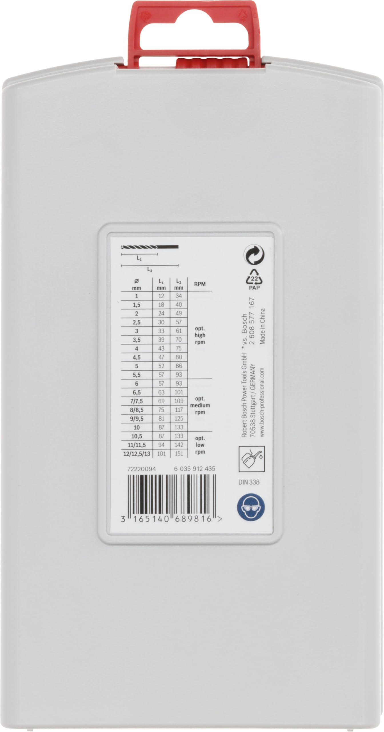 Bosch Professional 25tlg. ProBox Metallbohrer Set HSS-G (geschliffen, Zubehör Bohrschrauber und Bohrständer), Durchmesser: 1.0 - 13.0