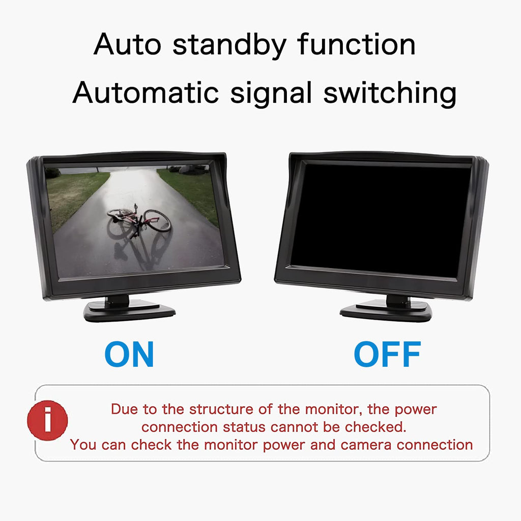 OBEST 5 Zoll LCD Bildschirm Rückfahrkamera, wasserdichte IP68 Monitor für Rückfahrkamera, Rückfahrkamera Monitor für Auto SUV LKW Truck Wohnmobil