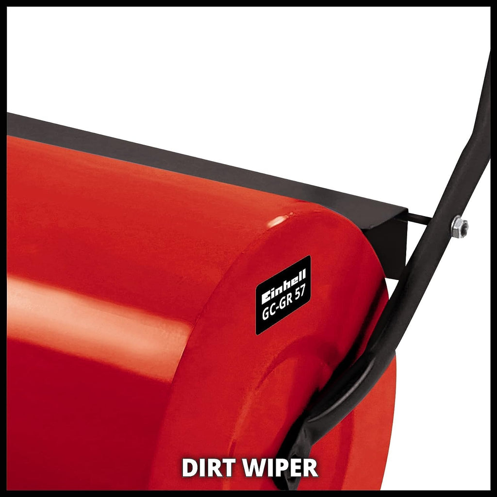 Einhell Rasenwalze GC-Gr 57 (57cm Breite, 32cm Durchmesser, Seitliche Füllmöglichkeit (Wasser und Sand) mit Verschluss, beidseitig Einstellbarer Schmutzabstreifer)