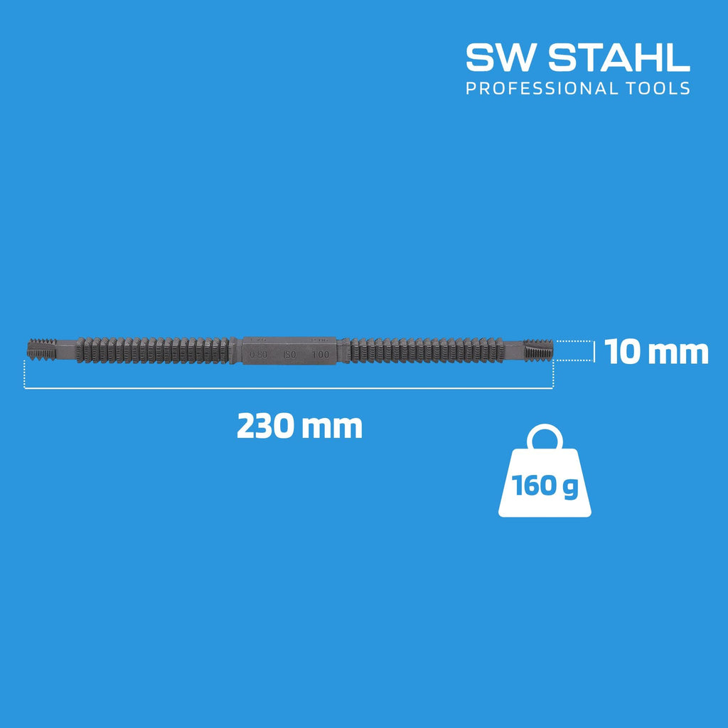 SW-Stahl 81680L Gewindefeile metrisch/für Gewinde-Steigungen von 0,8 bis 3,0 / für Innen- und Außengewinde/Gewindereparatur/KFZ-Feile/Werkstattbedarf