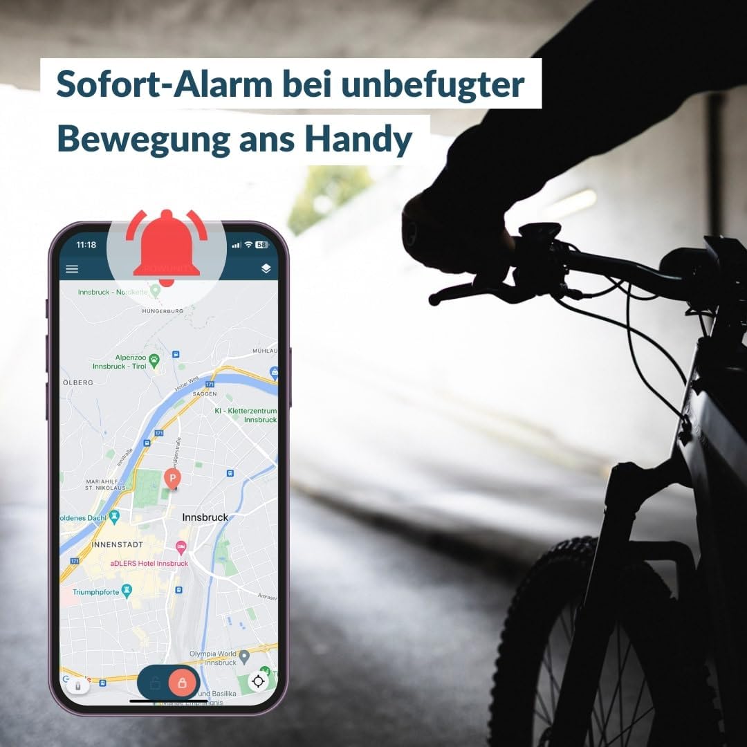 GPS-Tracker für E-Bikes — Yamaha Serie 1 kompatibel, lückenlose GPS-Übertragung in Europa — Diebstahlschutz, Echtzeit-Tracking mit Handy-App — inkl. SIM & Zusatzakku