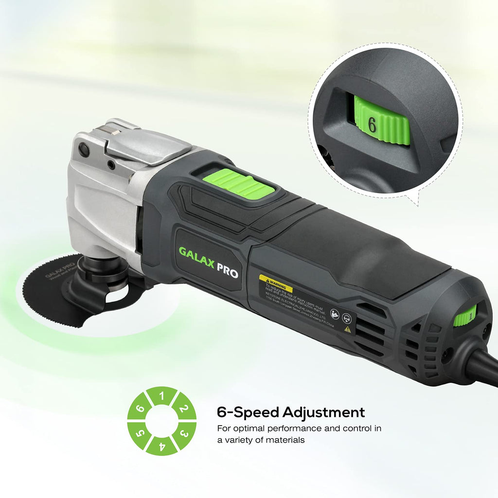 GALAX PRO Oszillierende Werkzeuge, 6 variable Geschwindigkeiten, 15000-22000RPM Multifunktionswerkzeug, 260W, 40-teilig, Zubehör mit Schnellspanner Multifunktionsklingen mit Tragetasche