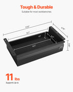 VEVOR Untertisch Schublade 440x223x101 mm, Unterbau Schreibtisch, versteckter Schreibtisch-Aufbewahrungs-Organizer, Bleistiftschublade unter dem Tisch für Sitz-Steh-Arbeitsplätze im Büro & zu Hause