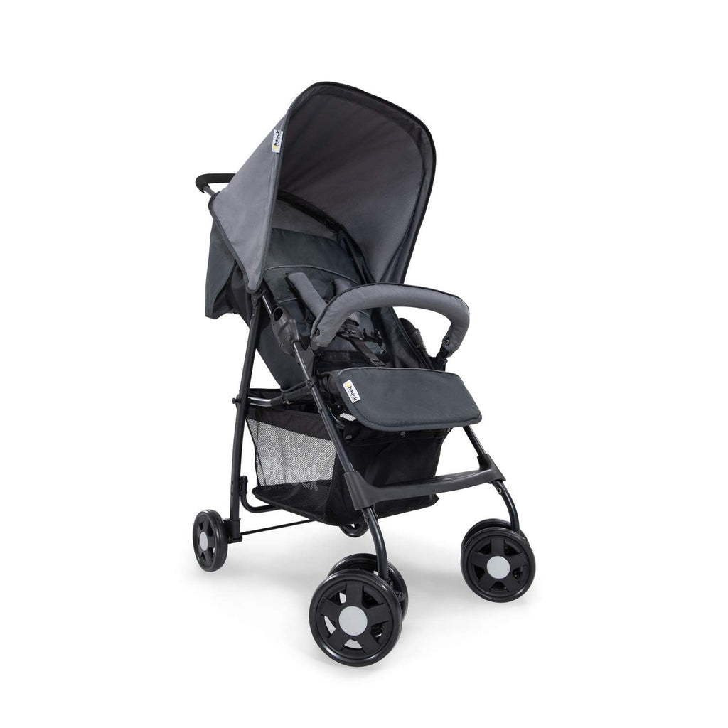 hauck Buggy Sport, Charcoal/Stone - Federleichter Reisebuggy 5,9 kg - mit Liegefunktion für Kinder ab Geburt bis 15 kg - Klein Zusammenklappbar, Großer Einkaufskorb bis 3 kg