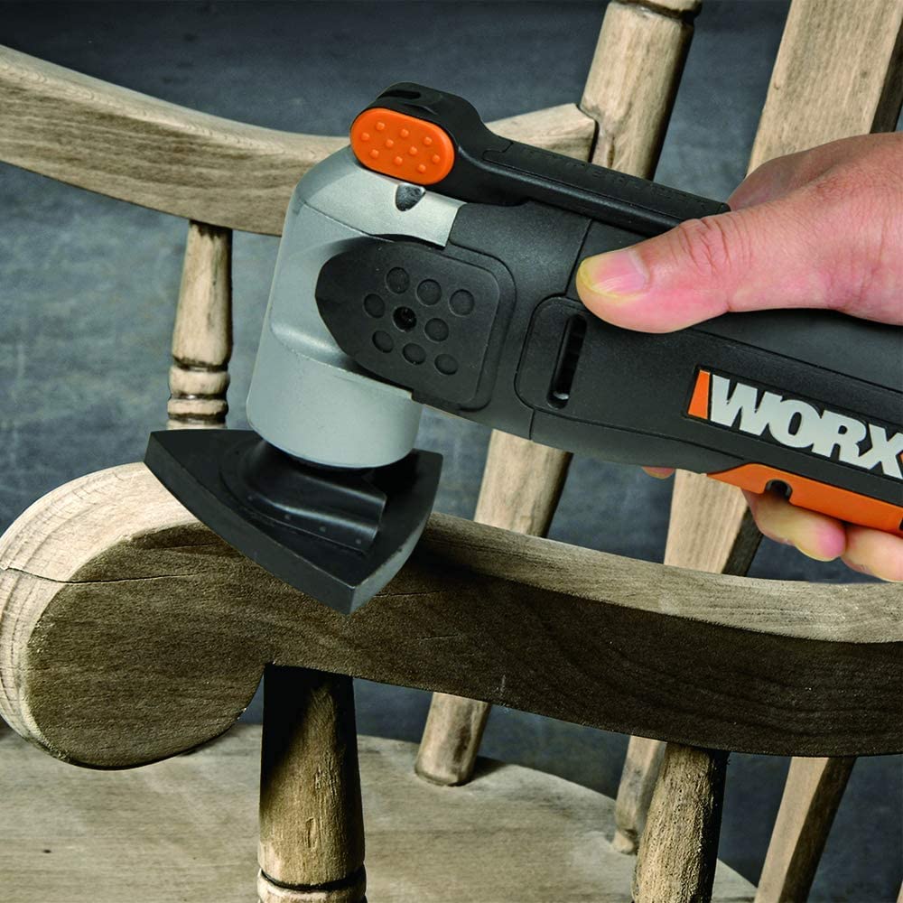 WORX WX678 Akku Multifunktionswerkzeug 20V – Multifunktionsgerät zum Schneiden, Polieren, Sägen uvm. – Inkl. Li-Ion Akku, Ladegerät, 39 teiliges Zubehör-Set & Werkzeugkoffer