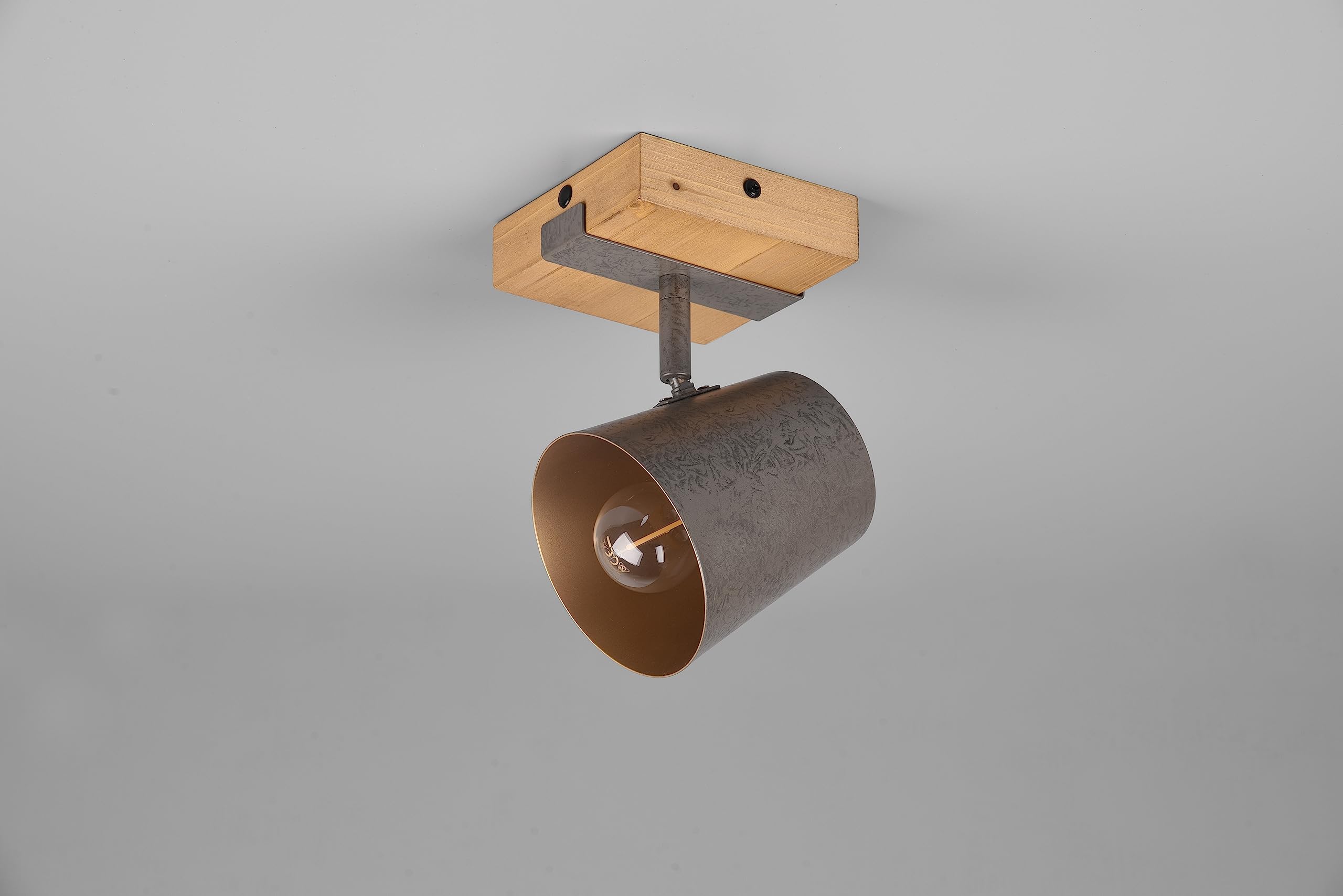 Trio Leuchten Wandspot Bell 801900167, Metall Nickel antik, Holz, exkl. 1x E14