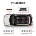 Einparkhilfe mit 8 Vorne Hinteren Parksensoren mit Summer LED-Anzeige (8 Sensoren, Silber)
