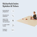 Ehrenkind® Made in Germany Anti-Rutsch Krabbelmatte Oeko-Tex Matten | Spielmatte Baby | Größe 180x240cm BEIGE