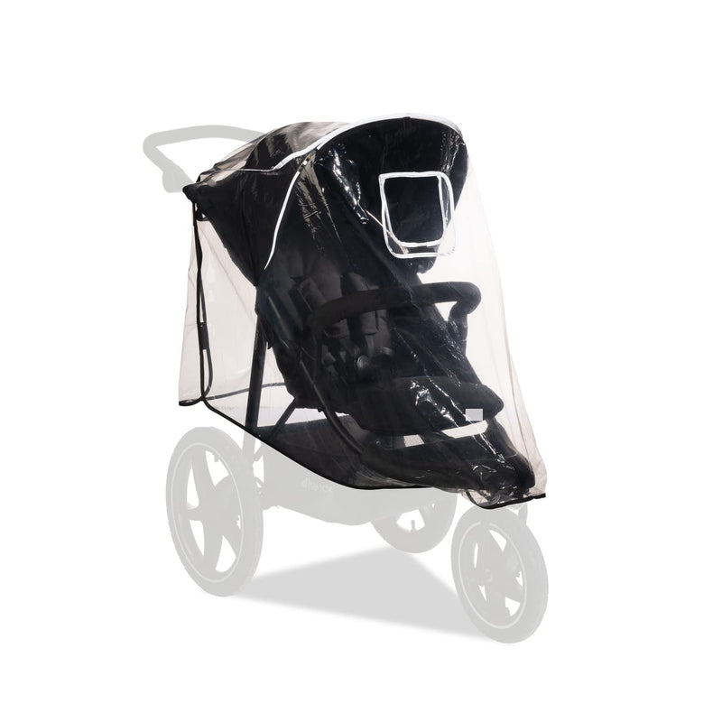 hauck Universal Regenschutz für Dreirad Kinderwagen 58 x 48 x 90 cm, Reflektierend, Kontakt & Belüftungs Fenster, Kompatibel mit Runner & Runner 2, Einfache Klettverschluss Befestigung (Transparent)