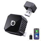 OTTOCAST Mini Pot 2026 Upgraded, 2-in-1 CarPlay & Android Auto Wireless Adapter für iOS 10+/Android 11+, Plug & Play, USB/Typ-C, OTA-Upgrade, Konvertiert Kabelgebunden zu Kabellos um, Schwarz