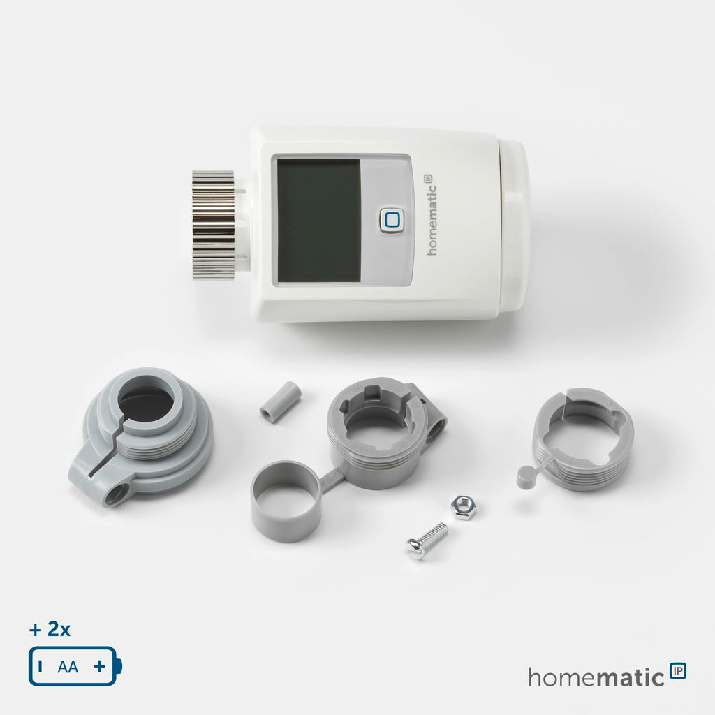 Homematic IP Heizkörperthermostat, Packung mit 3, Smart Home, digitaler Thermostat Heizung, Heizungsthermostat, Steuerung per App, Alexa & Google Home, einfache Installation, Energie sparen, 140280A0