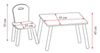 Kesper| Kindertisch mit 2 Stühlen, Material: Faserplatte, Maße: 55 x 55 x 45 cm, Farbe: Weiß | 17712 13