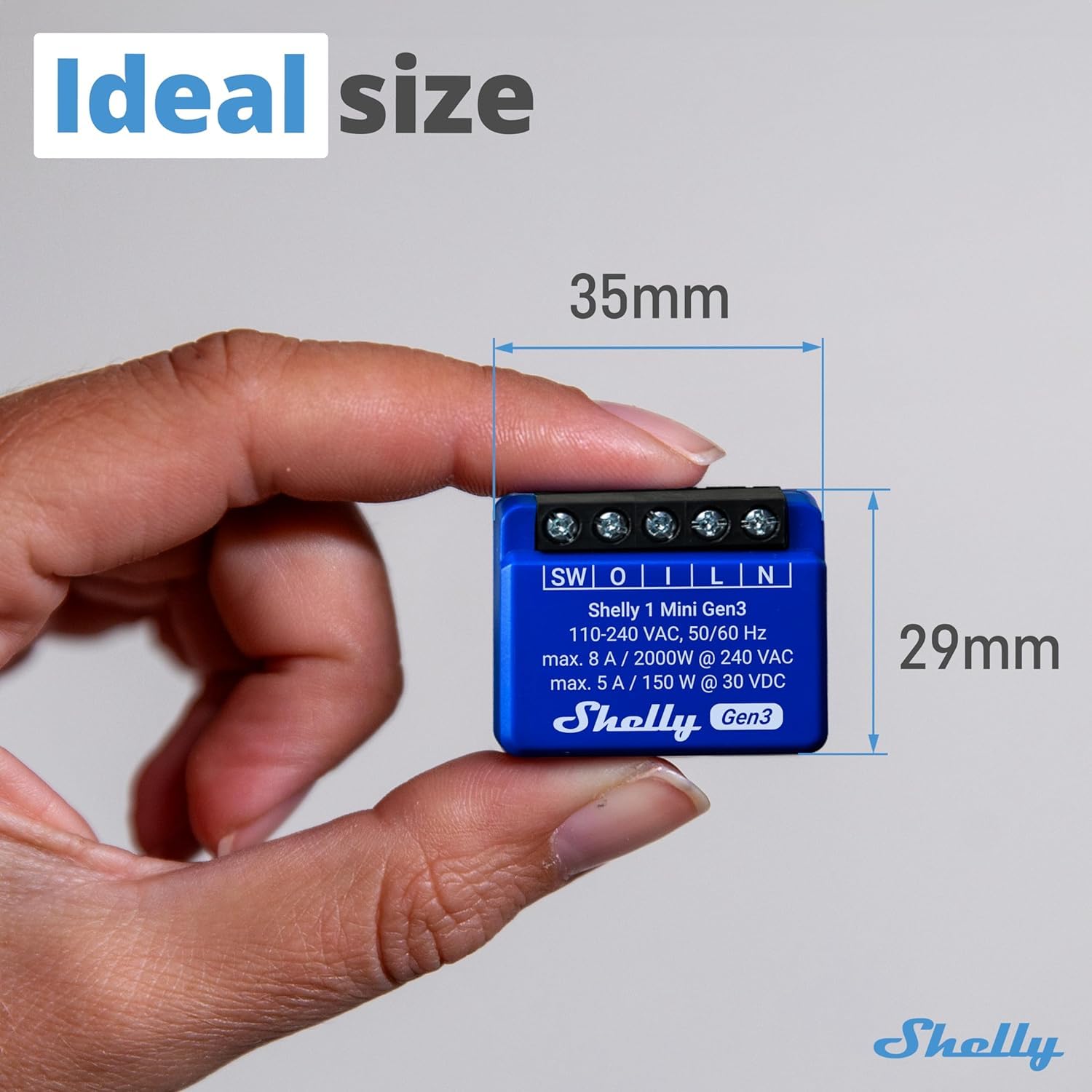 Shelly 1 Mini Gen 3 | 4er Pack | WiFi & Bluetooth Smart Switch Relais 1 Kanal 8A | Hausautomation | Kompatibel mit Alexa und Google Home | iOS-Android-App | Kein Hub erforderlich | Trockene Kontakte