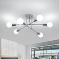 Comely Vintage Deckenlampe Industriell, 6 Flammig E27 Retro Wohnzimmerlampe Modern Chrom, Deckenleuchte Metall Design für Küche Wohnzimmer Schlafzimmer