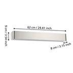 EGLO LED Wandlampe Sania 5, 1 flammige Wandleuchte, minimalistisch, Wandbeleuchtung aus Metall in Nickel-Matt, Weiß, Kunststoff in Satiniert, LED Badezimmer Lampe warmweiß, L 62 cm, IP44