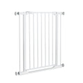 hauck Clear Step 2, Weiß - Kinderschutzgitter Hundegitter, Verstellbare Breite 75-80 cm, 77 cm Hoch, Flacher Einstieg, Einhand Öffnung, ohne Bohren, für Innen