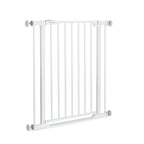 hauck Clear Step 2, Weiß - Kinderschutzgitter Hundegitter, Verstellbare Breite 75-80 cm, 77 cm Hoch, Flacher Einstieg, Einhand Öffnung, ohne Bohren, für Innen