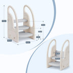 Onasti Tritthocker für Kinder, Dreistufiger Höhenverstellbar Tritt-Schemel Kinderschemel für Baby, Bequemer Handslauf, Multifunktion, Anti-Rutsch, Ab ca. 1.5 bis ca. 6 Jahre -, (Grau)