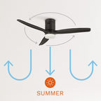 CREATE / WINDCALM M/Deckenventilator ABS mit Beleuchtung Schwarz mit Fernbedienung / 40W, Leise, Ø132cm, Timer von 1 bis 4 Std., DC-Motor, Sommer-Winterbetrieb