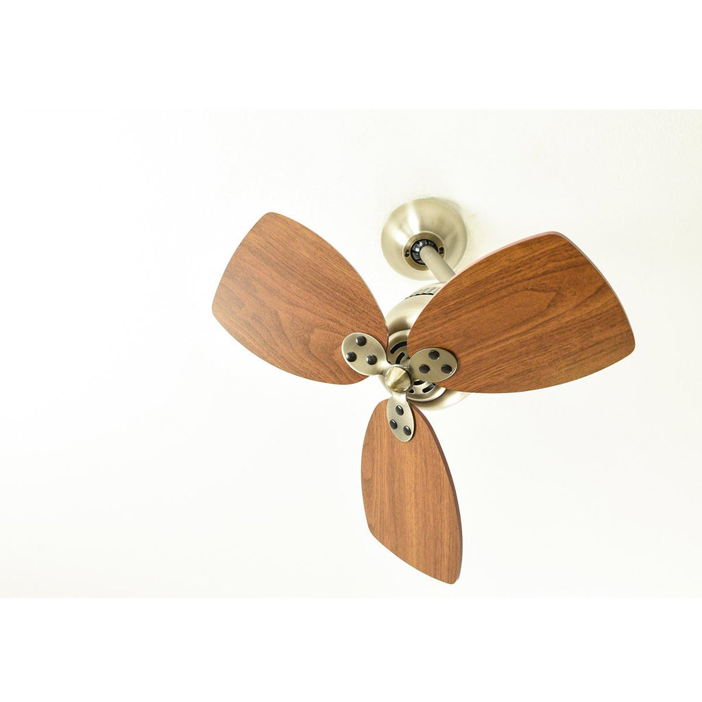 innovativer FN11156 Deckenventilator Toledo, Gehäusefarbe Zinn antik, Flügelfarbe Walnuß