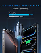 AINOPE 24W Zigarettenanzünder USB, [Mini Metall] 12V USB Adapter Auto Ladegerät, 4.8A Car Charger Steckdose Auto Handy Ladegerät für iPhone 17 Air, Galaxy S25, iPad Pro, Huawei, Xiaomi und mehr