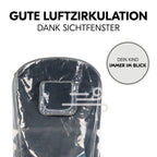 hauck Universal Regenschutz für Dreirad Kinderwagen 58 x 48 x 90 cm, Reflektierend, Kontakt & Belüftungs Fenster, Kompatibel mit Runner & Runner 2, Einfache Klettverschluss Befestigung (Transparent)