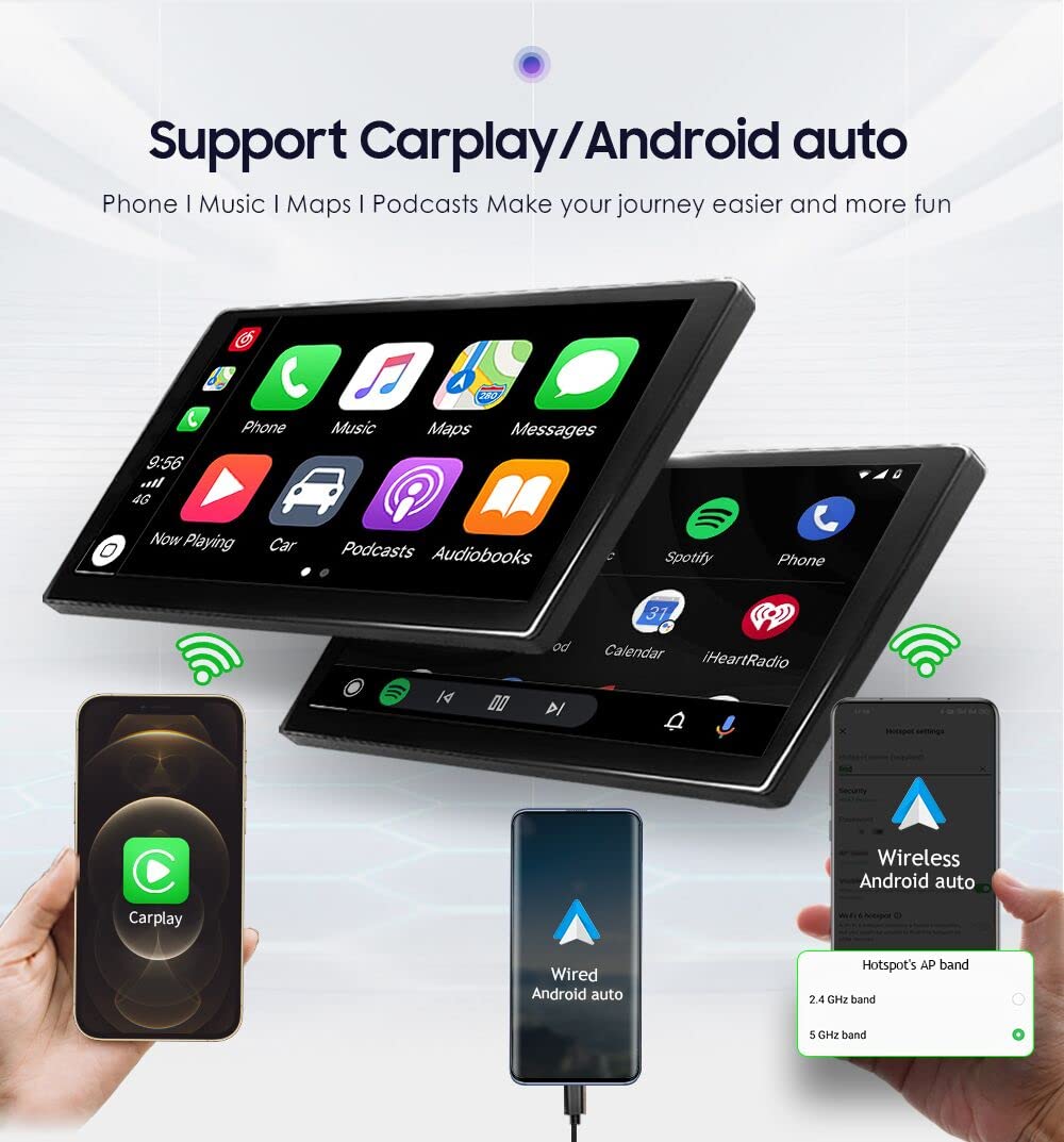 hizpo Android 14 Autoradio für Renault Clio4 2012–2019, 8-Core 4G+32G GPS Navi für Renault Clio Radio mit kabellosem CarPlay Android Auto Bluetooth DAB WiFi 4G Mirror Link Rück-/Frontkamera-Eingang/FM