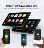 hizpo Android 14 Autoradio für Renault Clio4 2012–2019, 8-Core 4G+32G GPS Navi für Renault Clio Radio mit kabellosem CarPlay Android Auto Bluetooth DAB WiFi 4G Mirror Link Rück-/Frontkamera-Eingang/FM