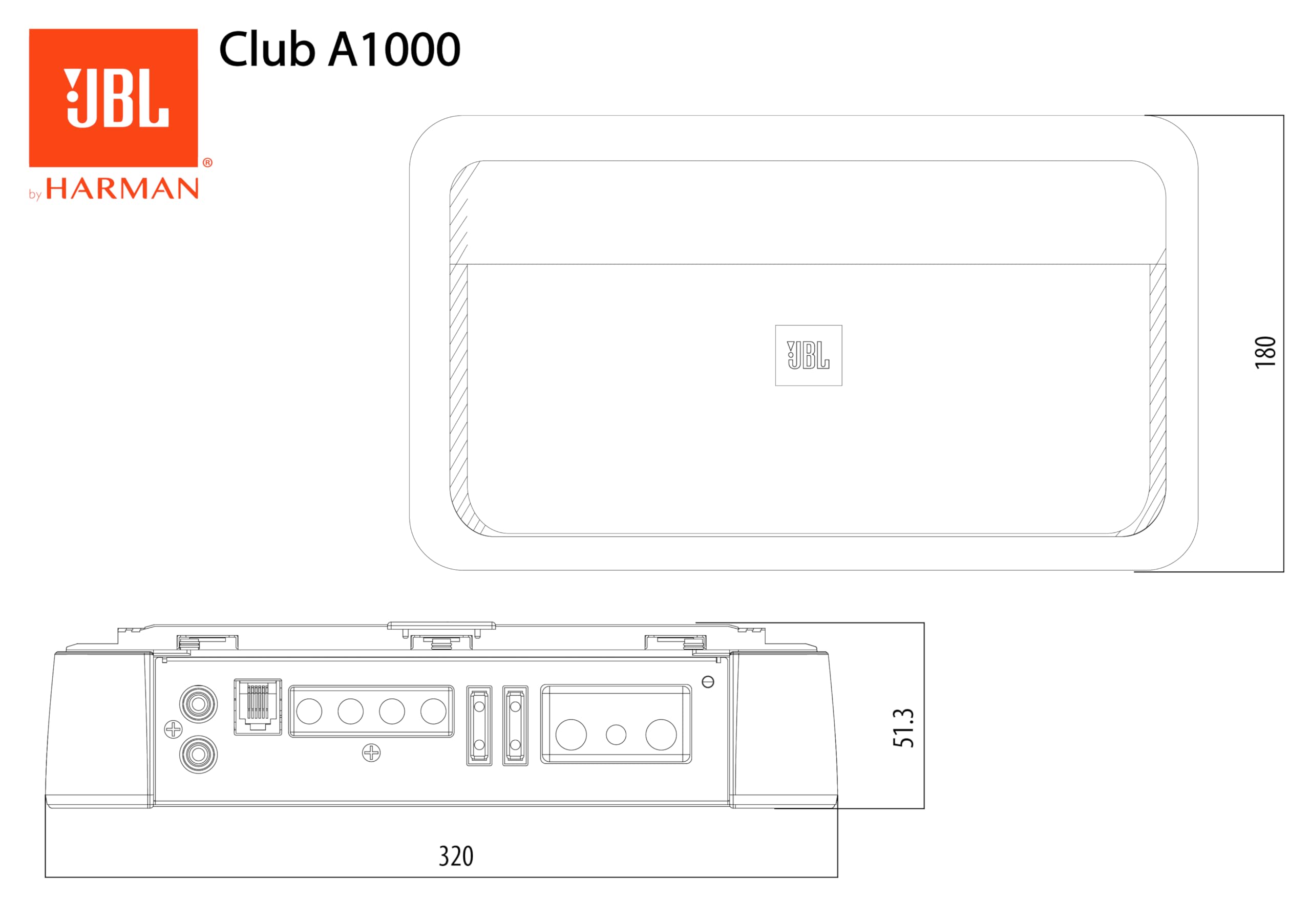 JBL Club A5055 5-Kanal Endstufe Auto - KFZ Autoradio Verstärker 4 x 50 Watt RMS + 1 x 500 Watt RMS für Auto Lautsprecher & Subwoofer