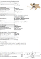 Westinghouse Lighting 76 cm Deckenventilator Turbo Swirl 78158 mit Einzelleuchte und sechs Flügeln, Ausführung in Titan mit Opalmilchglas, 7815840, Titanium