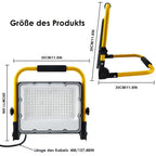 OUSIDE 150W LED Baustrahler mit Stativ und 4m Kabel,IP66 Wasserdichter Arbeitsscheinwerfer mit Schuko-Stecker für Werkstatt,Wartung oder Baustelle, 6500K Kaltes Weißes Licht,15000 Lumen