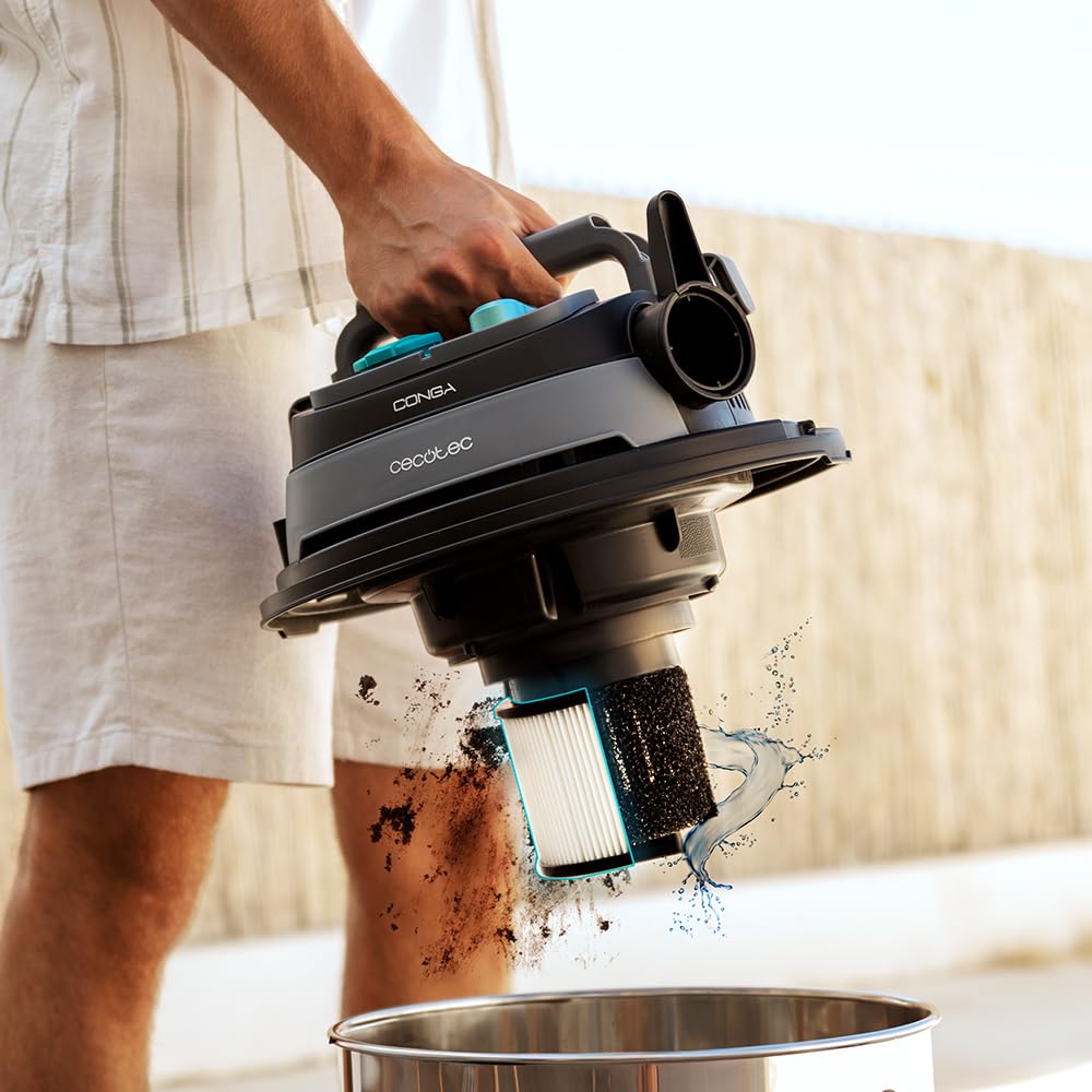 Cecotec Staubsauger für Feste Stoffe und Flüssigkeiten 30L Conga Rockstar Wet & Dry Steel Pro Tool. 1600W, erhöhte Haltbarkeit und Widerstandsfähigkeit, enthält Steckdose für Werkzeuge, Zubehörkit