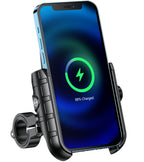 BRCOVAN Motorrad Handyhalterung mit Qi 15W kabellosem Ladegerät und USB-C 20W Ladeanschluss, 360 Drehung Outdoor Lenker Handy Halterung für 4-8 Zoll Smartphones