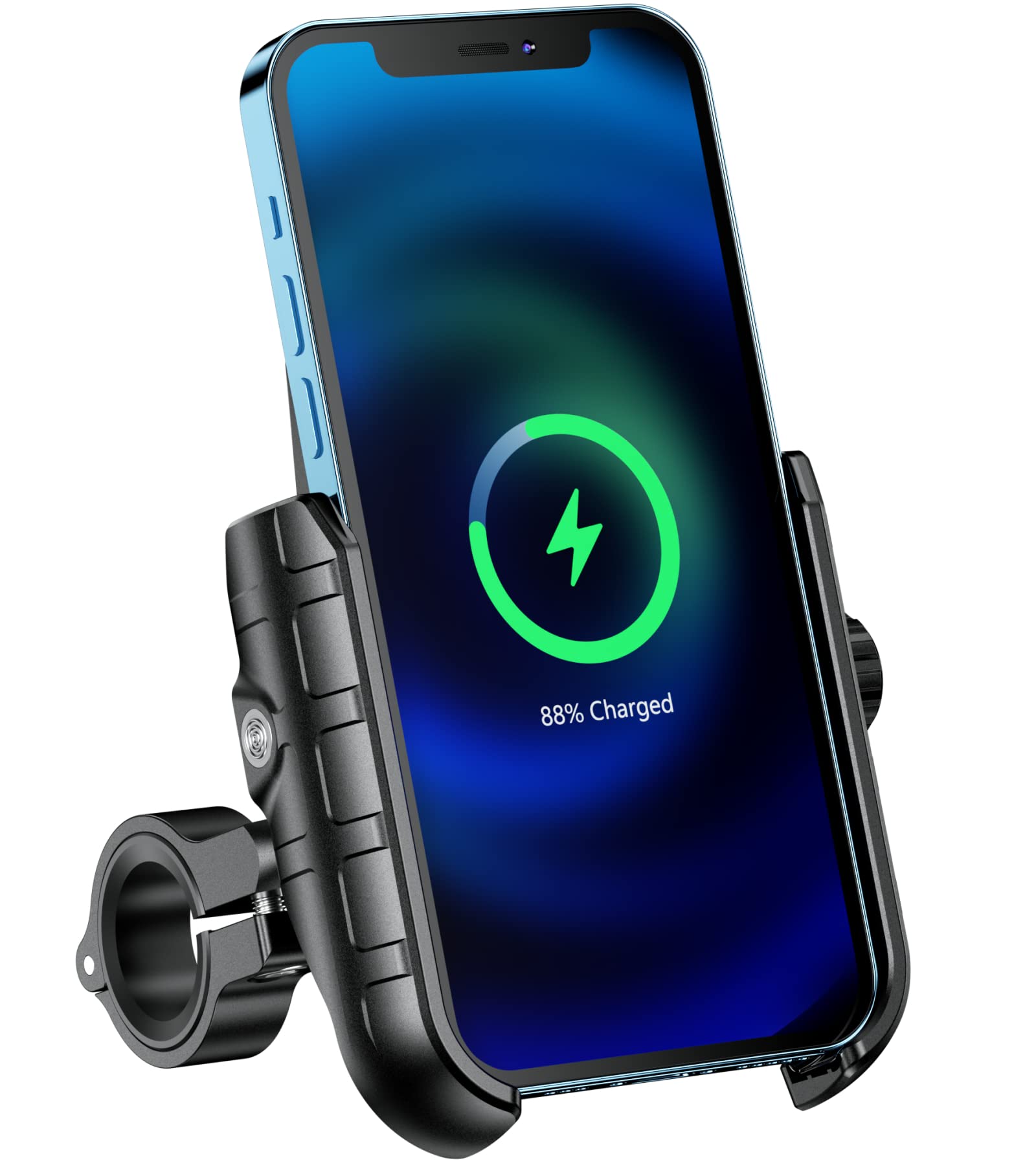 BRCOVAN Motorrad Handyhalterung mit Qi 15W kabellosem Ladegerät und USB-C 20W Ladeanschluss, 360 Drehung Outdoor Lenker Handy Halterung für 4-8 Zoll Smartphones