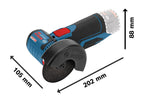 Bosch Professional 12V System Akku Winkelschleifer GWS 12V-76 (inkl. 2x Trennscheibe Expert for Inox, 1x Hartmetall - Trennscheibe Carbide Multi Wheel, 2x Einlage, L-BOXX, ohne Akku/ Ladegerät)