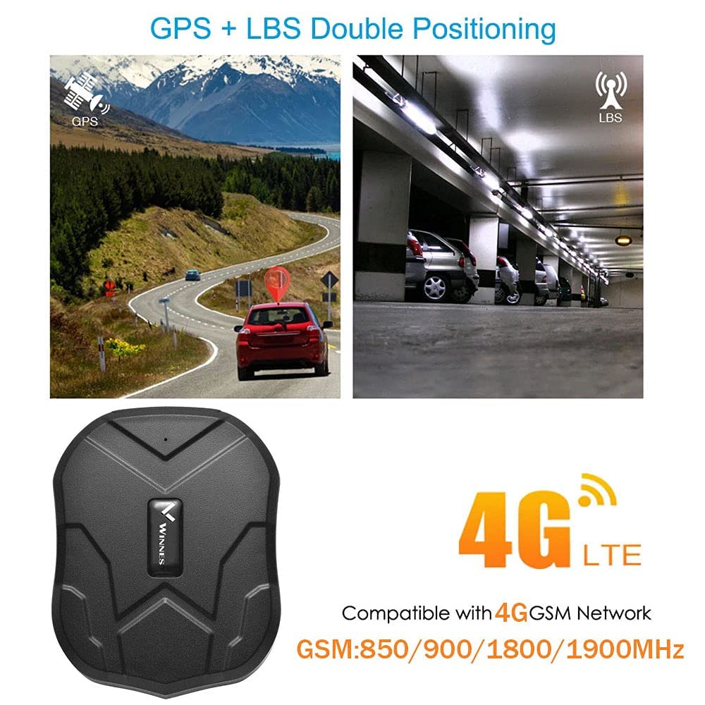 4G GPS Tracker Ohne ABO 10000mAh GPS Tracker Auto 120 Tage Standby Zeit, Echtzeit Zum Aktualisieren Der Position, Stark Magnetisch und Wasserdicht mit Kostenloser App