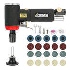 Druckluft Winkelschleifer Set - Mini Druckluft Schleifer mit 6mm & 3mm Spannzange und 20 2 Zoll Schnellwechselscheiben Set, Klein Druckluftschleifer 90° Abgewinkelt zum Schneiden/Schleifen