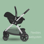 Maxi-Cosi CabrioFix i-Size, Babyschale, 0–12 Monate, max. 12 kg, leichter i-Size Kindersitz (3,2 kg), Sonnenverdeck, gepolsterter Sitz, für viele Maxi-Cosi Kinderwagen, Essential Black