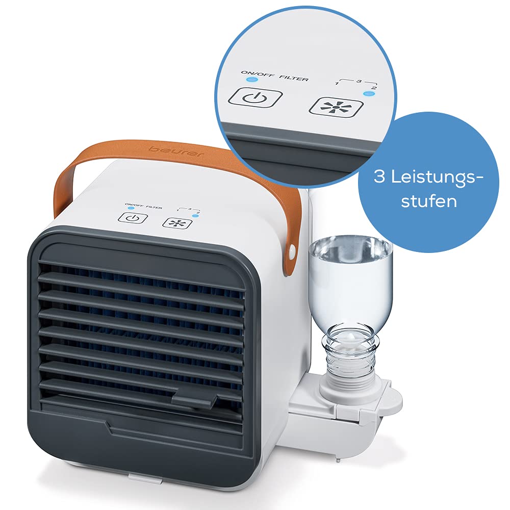 Beurer LV 50 Fresh Breeze Tischventilator/-kühler, handlich, portabel und modern, 2-in-1 Ventilator und Luftbefeuchter, ideal für's Büro, ohne chemische Zusätze, Tragbar, Einfach
