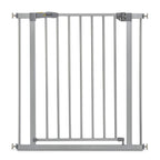 hauck Treppenschutzgitter / Türschutzgitter Stop N Safe 2 (Basisgitter ohne Verlängerung), für Breiten 75 - 80 cm, ohne Bohren, Einhändiges Öffnen, Beidseitig Schwenkbar, Metall (Silver)
