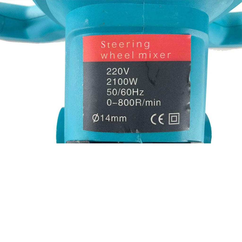 TABODD 2100W Rührwerk Mörtelrührer 220V, 800R/min 6 Stufen Handrührgeräte Mischer Rührer Rührgerät Mörtelrührer Betonrührer Mörtel Betonrührer, Blau