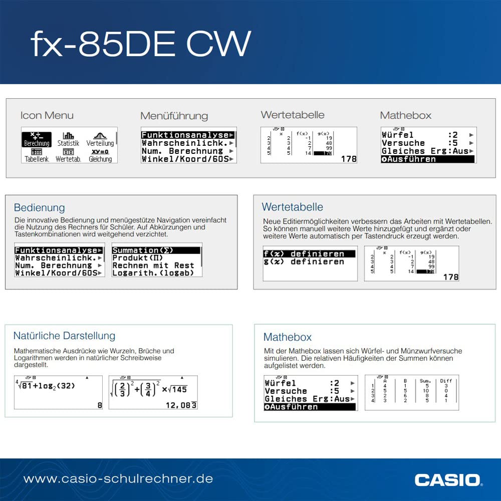 Casio FX-85DE CW ClassWiz technisch wissenschaftlicher Rechner