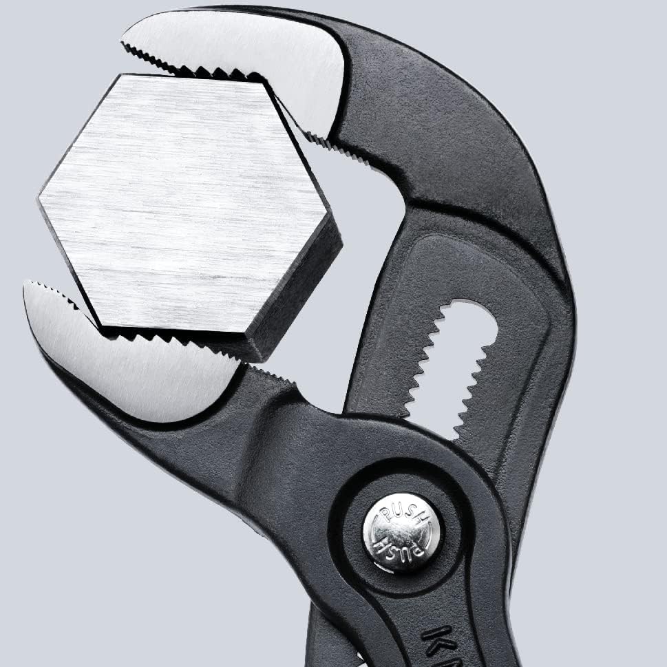 KNIPEX Cobra Hightech-Wasserpumpenzange auf SB-Karte mit rutschhemmendem Kunststoff überzogen 125 mm, 87 01 125 SB
