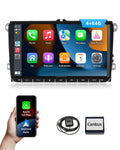 Essgoo 4+64G Autoradio Carplay 9 Zoll Android 14 Wireless Auto Radio Für VW Golf 5 6 Touran B6 EOS Tiguan Polo mit Bluetooth GPS RDS Navi Mirror Link FM SWC