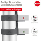 Hailo T80 FlexLine Alu-Sicherheits-Teleskopleiter - ausziehbare Anlegeleiter mit 13 Sprossen - Arbeitshöhe bis 450 cm - Gewicht 13,1 kg - Silber
