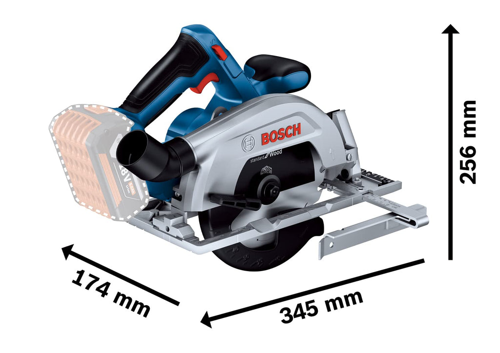 Bosch Professional 18V System Akku Kreissäge GKS 18V 57-2 (165mm Sägeblatt, 57 mm Schnitttiefe, inkl. L-BOXX, ohne Akku/ Ladegerät)