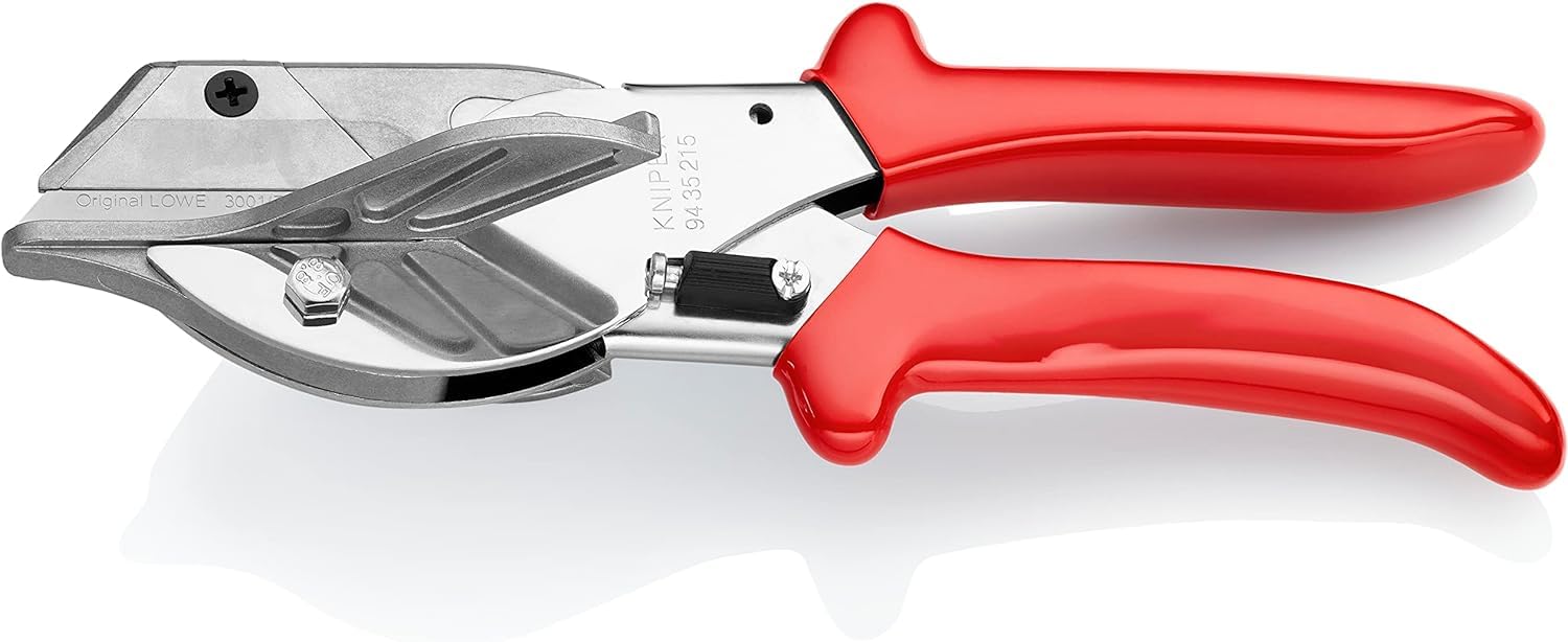 KNIPEX Gehrungsschere für Kunststoff- und Gummiprofile verchromt mit Kunststoff-Hüllen 215 mm, 94 35 215