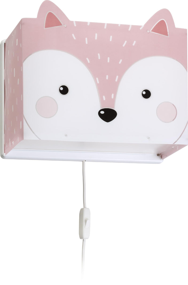 Dalber kinder Wandlampe, Kinderlampe Wandleuchte, kinderzimmer Little Fox Fuchs Tiere, Rose, 64588, E27