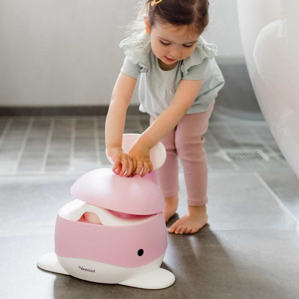 Kindsgut Kinder-Töpfchen, Babytopf WC/Klo, kinderfreundliches Wal-Design und dezente Farben, Toiletten-Training, zartrosa